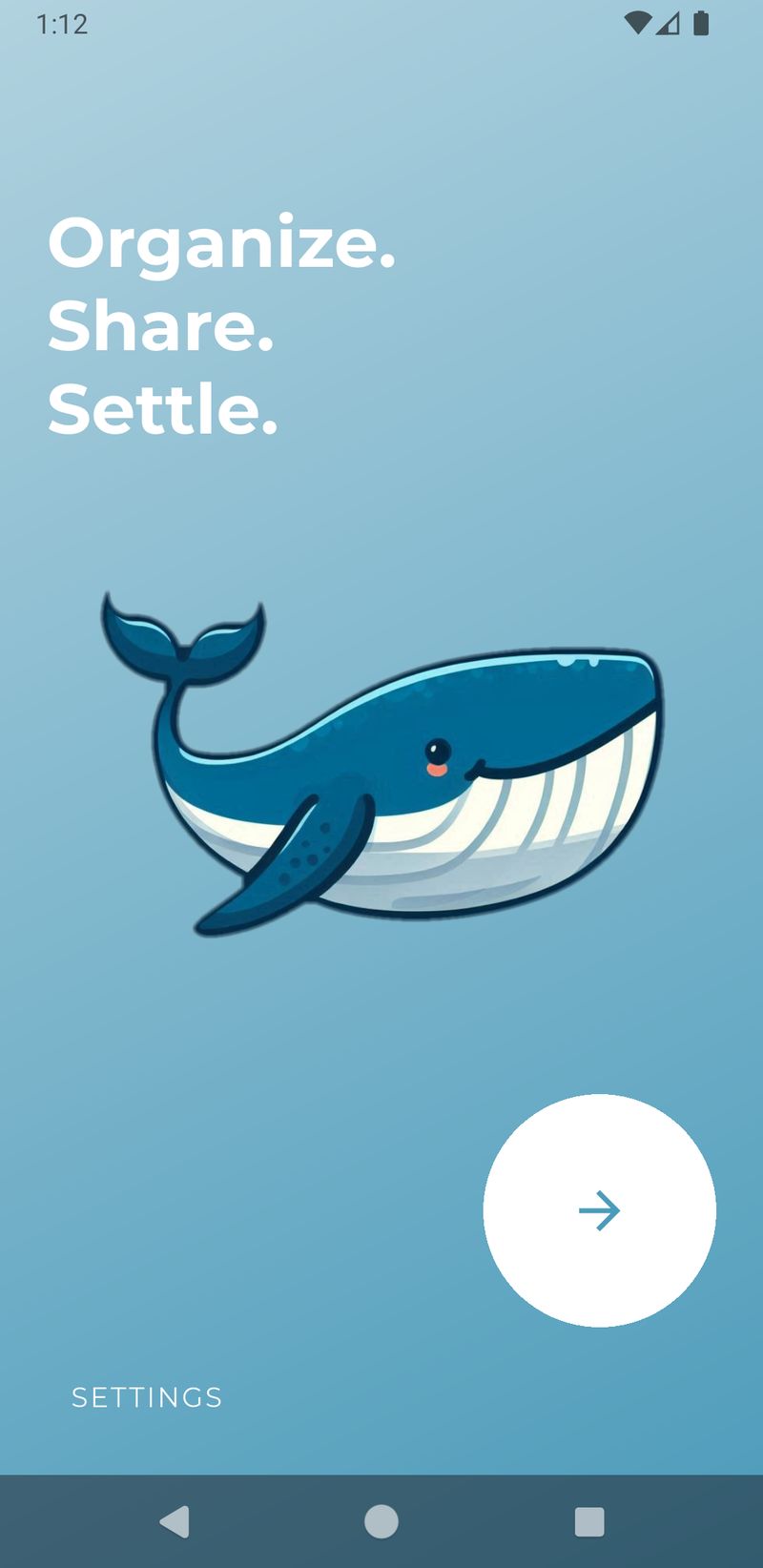 Welcome screen